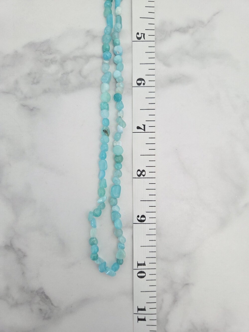 Light Blue Raw Turquoise Stone Beads Choker Necklace Silver Hardware - Picture 8 of 13